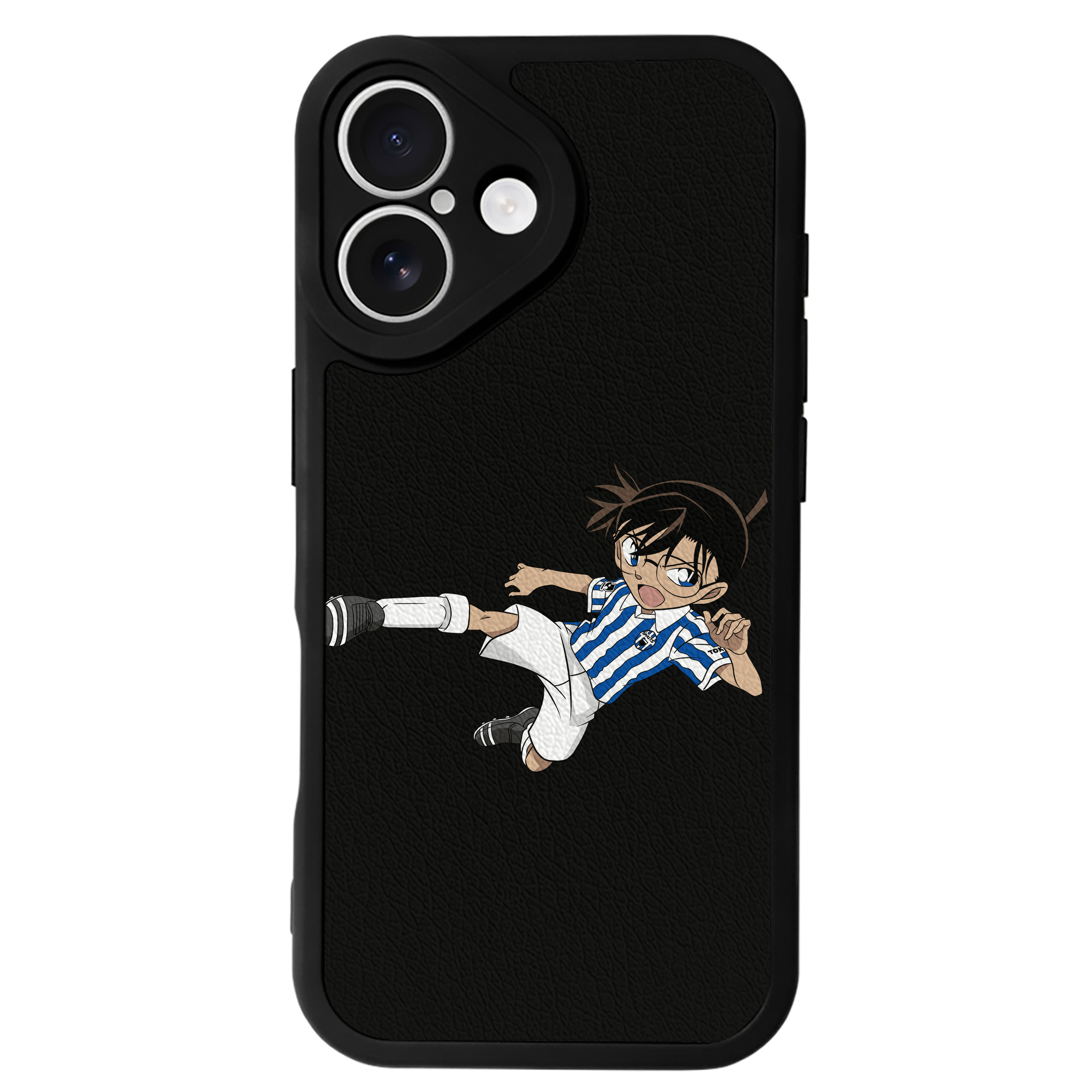 （画像用） 名探偵コナン 江戸川 コナン Detective Conan Conan Edogawa 【iPhone 16シリーズ対応】シリコンスマホケース（レザー調） 材質：シリコン